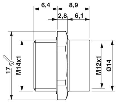 Крепежный резьбовой элемент корпуса-SACC-FP-F-M12/M14 THR PW