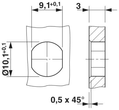 Встраиваемые разъемы-SACC-DSI-M8FS-5CON-M10-L180 DN
