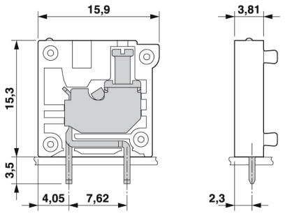Клеммные блоки для печатного монтажа-FRONT 1,5-V-3,81