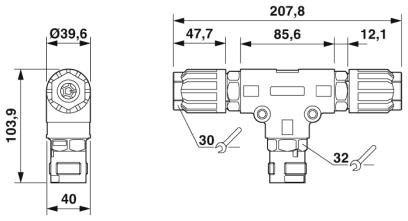 Т-распределитель-QPD T 4PE6,0 2X12-20 BK
