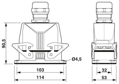 Комплект вставных соединителей-HC-STA-B16PT-BWD-LT-M25-ELCAL