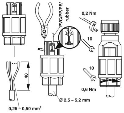 Соединитель для датчика/исполнительного устройства-SACC-M 8FS-4QO-0,5-M