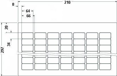 Этикетки в листах DIN-A4-BMKL 64X34 WH