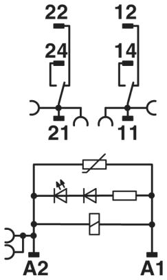 Релейный модуль-RIF-1-RPT-LV-24AC/2X21
