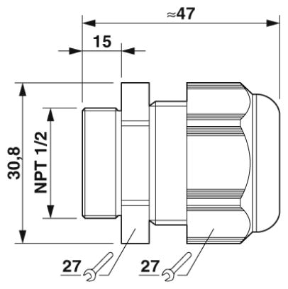 Кабельный ввод-G-INS-N1/2-S68L-PNES-GY