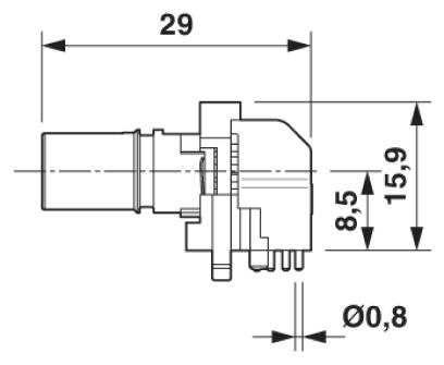 Встраиваемые разъемы-SACC-CI-M12FS-12CON-L90 SH
