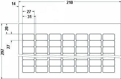 Этикетки в листах DIN-A4-BMKL 27X27 SR