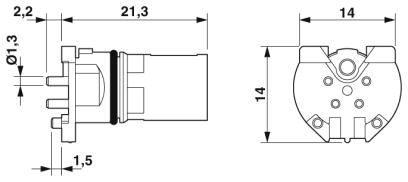 Встраиваемые разъемы-SACC-CI-M12MSL-4CON-L180 THR R