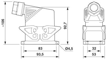 Комплект вставных соединителей-HC-EVO-B10PT-BWD-HL-M25-PLRBK