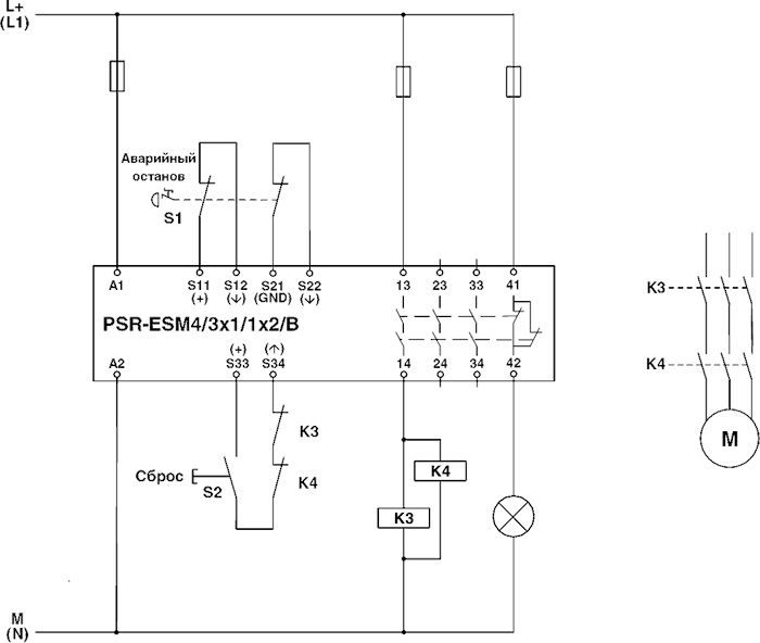 Реле безопасности-PSR-SPP-24UC/ESM4/3X1/1X2/B
