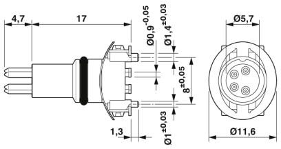 Встраиваемые разъемы-SACC-CIP-M8MS-4P SMD SH T
