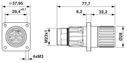Проходная деталь, штыревая часть-гнездовая часть-SF-5EE1N8AS000