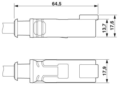 Кабель для датчика / исполнительного элемента-SAC-2P-DTMS/ 0,3-PUR/DTFS
