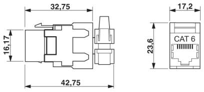 Гнездовая вставка для RJ45-VS-08-BU-RJ45-6/KA/LSA