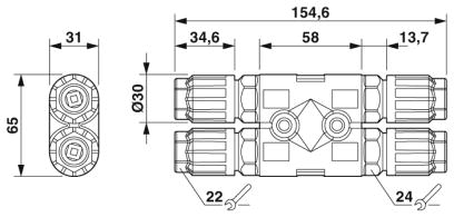 H-разветвитель-QPD H 4PE1,5 4X9-14 BK