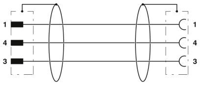 Кабель для датчика / исполнительного элемента-SAC-3P-MR/0,5-542/M8FRSH SCOBK