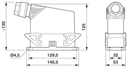 Комплект вставных соединителей-HC-EVO-B24PT-BWD-HH-M32-PLRBK
