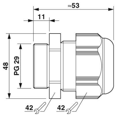 Кабельный ввод-G-INS-PG29-M68N-PNES-GY