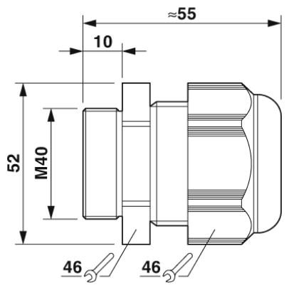 Кабельный ввод-G-INS-M40-M68N-PNES-BK