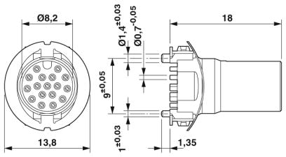 Встраиваемые разъемы-SACC-CI-M12FS-17P SMD SH T