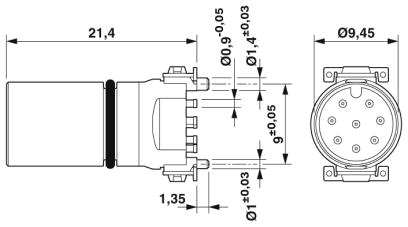Встраиваемые разъемы-SACC-CIP-M12MS-8P SMD R32