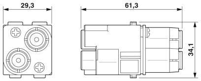 Модуль для установки контактов-HC-M-02-CT-M-HV-16