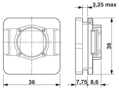 Монтажные рамы-VS-08-A-RJ45/MOD-1-R-IP67