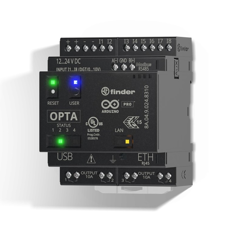 8A.04.9.024.8320 Программируемые логические реле OPTA ADVANCED (8DI/AI(0-10B), 4DO, ethernet, RS-485, WIFI, bluetooth)
