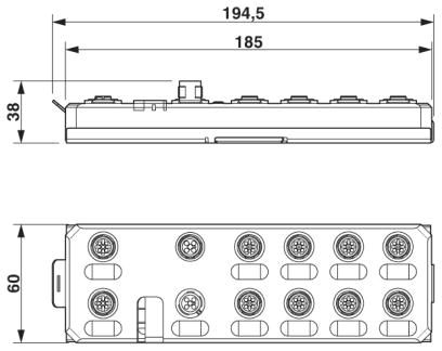 Децентрализ. устройство ввода-вывода-AXL E PN IOL8 DI4 M12 6M