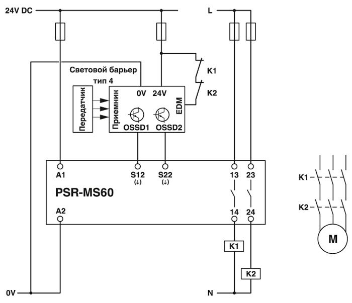 Реле безопасности-PSR-MS60-2NO-24DC-SC