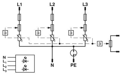 Штекерный модуль для защиты от перенапряжений, тип 3-PLT-SEC-T3-3S-230-P