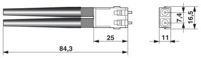Соединительный оптоволоконный кабель-VS-PC-2X-POF-980-SCRJ/FSMA-2