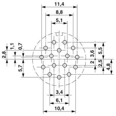 Аппаратн. соединитель, передняя стенка-CA-16P1N222S00