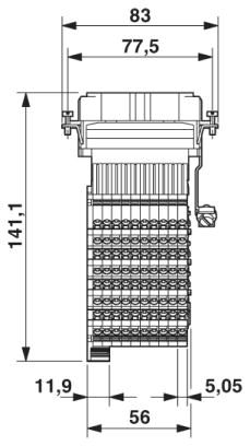 Адаптер клеммного модуля-HC-D 40-A-TWIN-PEL-F