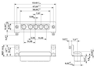 Держатель контактов D-SUB-VS-25-BU-DSUB-5P-LH
