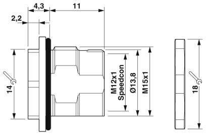 Крепежный резьбовой элемент корпуса-SACC-BP-F-M12/M15-7-THR SCO