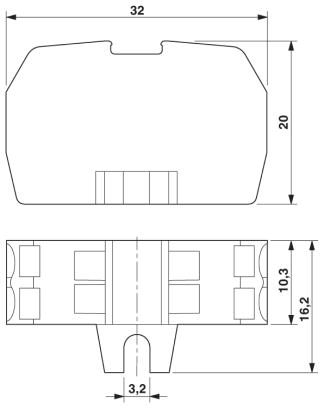 Сдвоенная фланцевая миниклемма-MSDBV 2,5-F BU