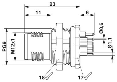 Встраиваемые разъемы-SACC-DSI-MS-17CON-L180 SCO SH