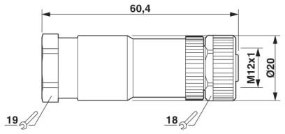 Силовой соединитель-SACC-M12FS-5CON-PG11-M PWR