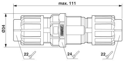 Кабельный соединитель-QPD CW 4X2,5/2X6-10 GY