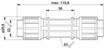 Кабельный соединитель-QPD C 3PE2,5 2X6-10 BK