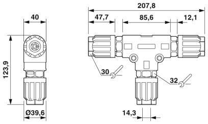 Т-распределитель-QPD T 4PE6,0 3X12-20 GY