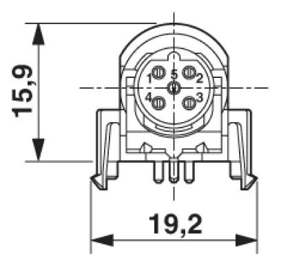 Встраиваемые разъемы-SACC-CI-M12FSB-5CON-L90 SH SCO