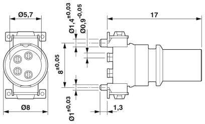 Встраиваемые разъемы-SACC-CI-M8FS-4P SMD R32