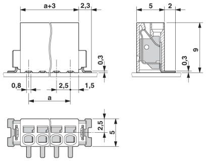 Клеммные блоки для печатного монтажа-PTSM 0,5/ 2-2,5-V SMD R44