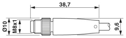 Кабель для датчика / исполнительного элемента-SAC-3P-MS/ 0,6-600/M 8FR-2L FB