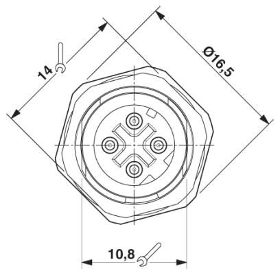Встраиваемый соединитель для шинной системы-SACC-DSI-MSD-4CON-M12-SCO SH
