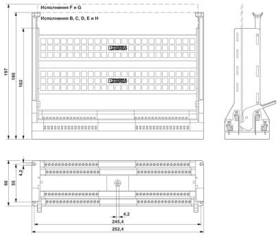 Блок для установки плат-SKBI 128-B64/B64