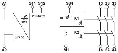 Реле безопасности-PSR-MC20-3NO-1DO-24DC-SP