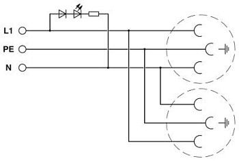 Двойная розетка-EO-CF/UT/LED/DUO/GN